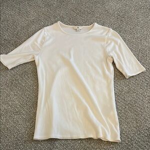 Banana Republic Cream Fitted Short Sleeve Tee